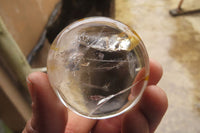 Polished Clear Rock Crystal Palm Stones x 24 From Madagascar