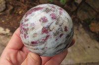 Polished Rubellite Pink Tourmaline Spheres x 2 From Ambatondrazaka, Madagascar