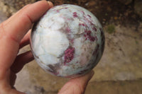 Polished Rubellite Pink Tourmaline Spheres x 2 From Ambatondrazaka, Madagascar