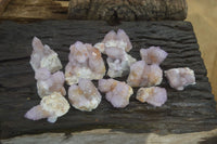 Natural Amethyst and Ametrine Spirit Quartz Clusters x 12 From Boekenhouthoek, South Africa