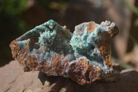 Natural Drusy Coated Chrysocolla with Splash of Malachite x 3 From Likasi, Congo