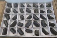 Natural Alluvial Schorl Black Tourmaline Crystals x 35 From Zimbabwe