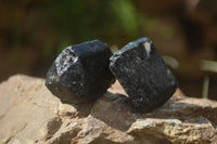 Natural Alluvial Schorl Black Tourmaline Crystals x 35 From Zimbabwe