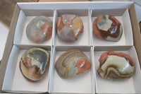 Polished On One Side Polychrome Jasper x 6 From Mahajanga, Madagascar