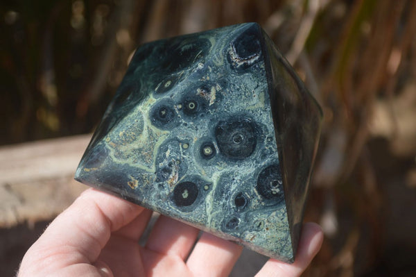 Polished Stromatolite Pyramids x 2 From Madagascar