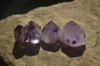 Polished Smokey Amethyst Window Quartz Points x 20 From Akansobe, Madagascar