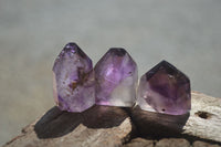 Polished Smokey Amethyst Window Quartz Points x 20 From Akansobe, Madagascar