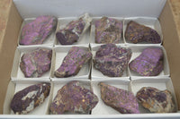 Natural Metallic Purpurite Cobbed Specimens x 12 From Erongo, Namibia