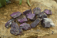 Natural Metallic Purpurite Cobbed Specimens x 12 From Erongo, Namibia