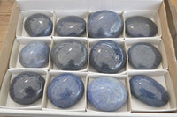 Polished Lazulite Palm Stones x 12 From Madagascar