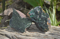 Natural Libethenite Crystals On Dolomite Matrix Specimens x 2 From Shituru, Congo