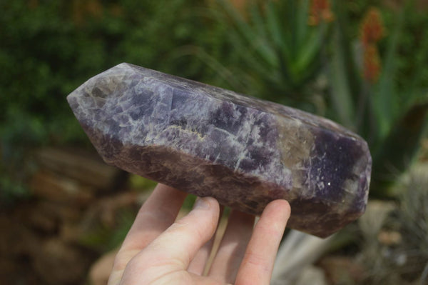 Polished Lepidolite with Pink Rubellite Points x 2 From Ambatondrazaka, Madagascar