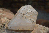 Polished Tourmalinated Quartz Display Piece x 1 From Madagascar