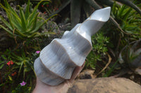 Polished Banded Agate Flame Sculpture x 1 From Madagascar