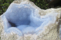 Natural Blue Lace Agate Geode Specimens x 3 From Nsanje, Malawi