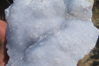 Natural Blue Lace Agate Geode Specimens x 3 From Nsanje, Malawi