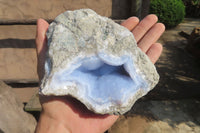 Natural Blue Lace Agate Geode Specimens x 3 From Nsanje, Malawi