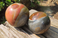 Polished Polychrome Jasper Spheres x 2 From Madagascar