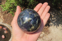 Polished Iolite Water Sapphire Spheres x 2 From Madagascar