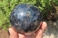 Polished Iolite Water Sapphire Spheres x 2 From Madagascar