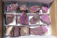 Natural Metallic Purpurite Cobbed Specimens x 12 From Erongo, Namibia