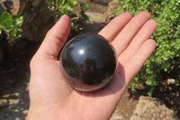 Polished Black Basalt Spheres x 12 From Madagascar