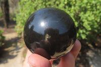 Polished Black Basalt Spheres x 12 From Madagascar