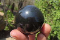 Polished Black Basalt Spheres x 12 From Madagascar