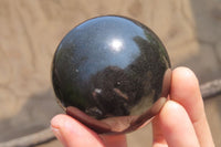 Polished Black Basalt Spheres x 12 From Madagascar