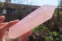 Polished Double Terminated Rose Quartz Points x 4 From Madagascar