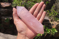 Polished Double Terminated Rose Quartz Points x 4 From Madagascar