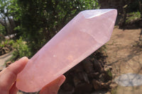 Polished Double Terminated Rose Quartz Points x 4 From Madagascar