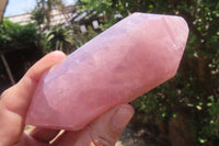 Polished Double Terminated Rose Quartz Points x 4 From Madagascar