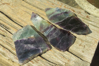 Polished Watermelon Fluorite Slices x 6 From Uis, Namibia