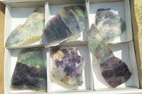 Polished Watermelon Fluorite Slices x 6 From Uis, Namibia