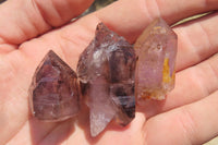 Natural Smokey Window Amethyst Crystals x 20 From Chiredzi, Zimbabwe