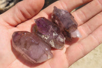 Natural Smokey Window Amethyst Crystals x 20 From Chiredzi, Zimbabwe