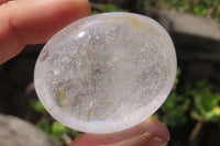 Polished Clear Rock Crystal Quartz Palm Stones x 24 From Madagascar