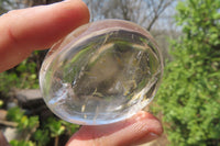 Polished Clear Rock Crystal Quartz Palm Stones x 24 From Madagascar