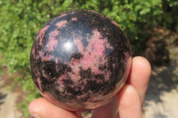 Polished Rhodonite Spheres x 3 From Madagascar