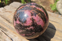 Polished Rhodonite Spheres x 3 From Madagascar