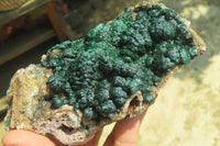 Natural Ball Malachite On Quartz Matrix Specimen x 1 From Kambove, Congo