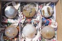 Polished Banded Agate Spheres x 6 From Madagascar