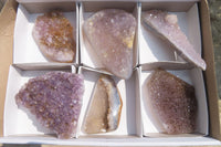 Polished Amethyst Agate Plates x 6 From Mahajanga, Madagascar