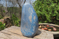 Polished Blue Spinel Spotted Quartz Standing Free Form x 1 From Madagascar