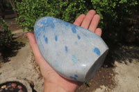 Polished Blue Spinel Spotted Quartz Standing Free Form x 1 From Madagascar