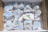 Natural Etched Blue Chalcedony Specimens x 12 From Nsanje, Malawi