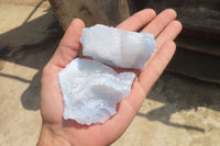 Natural Etched Blue Chalcedony Specimens x 12 From Nsanje, Malawi