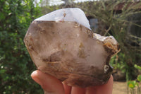 Polished Smokey Window Quartz Crystal Points x 2 From Madagascar