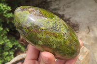 Polished Green Opal Standing Free Forms x 2 From Antsirabe, Madagascar